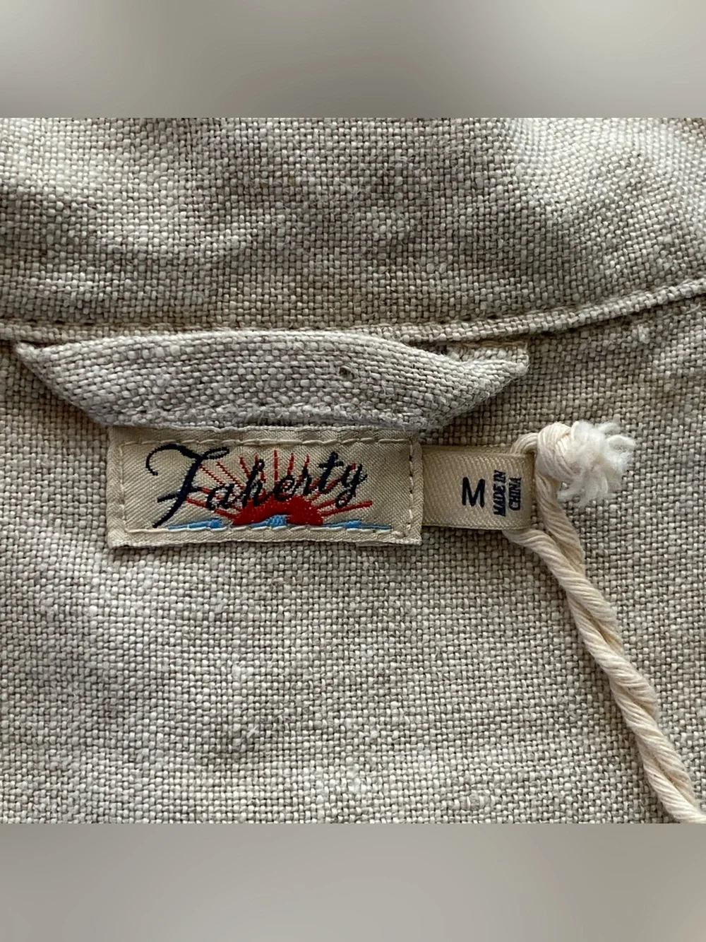 Faherty Pale Flax Lita 100% Linen Shirt Midi Dress Medium Coastal Lagenlook